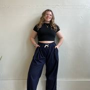 Size XL | Navy Linen Harem Pants