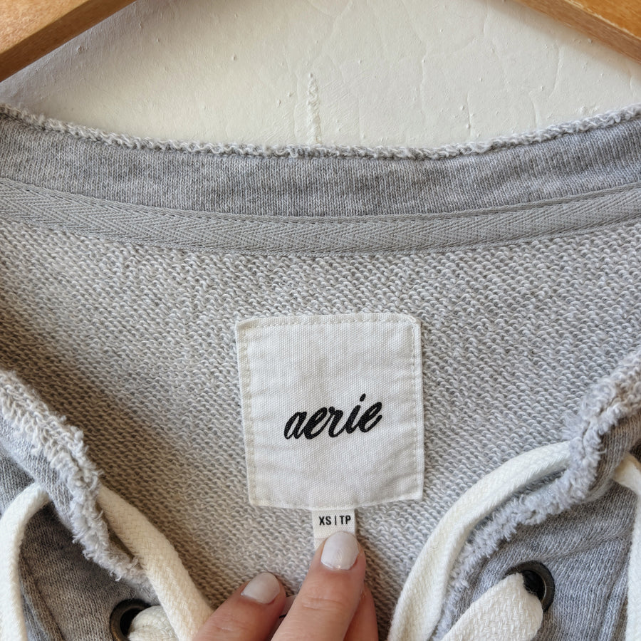 SIZE XS | Aerie Lace Up Sweatshirt