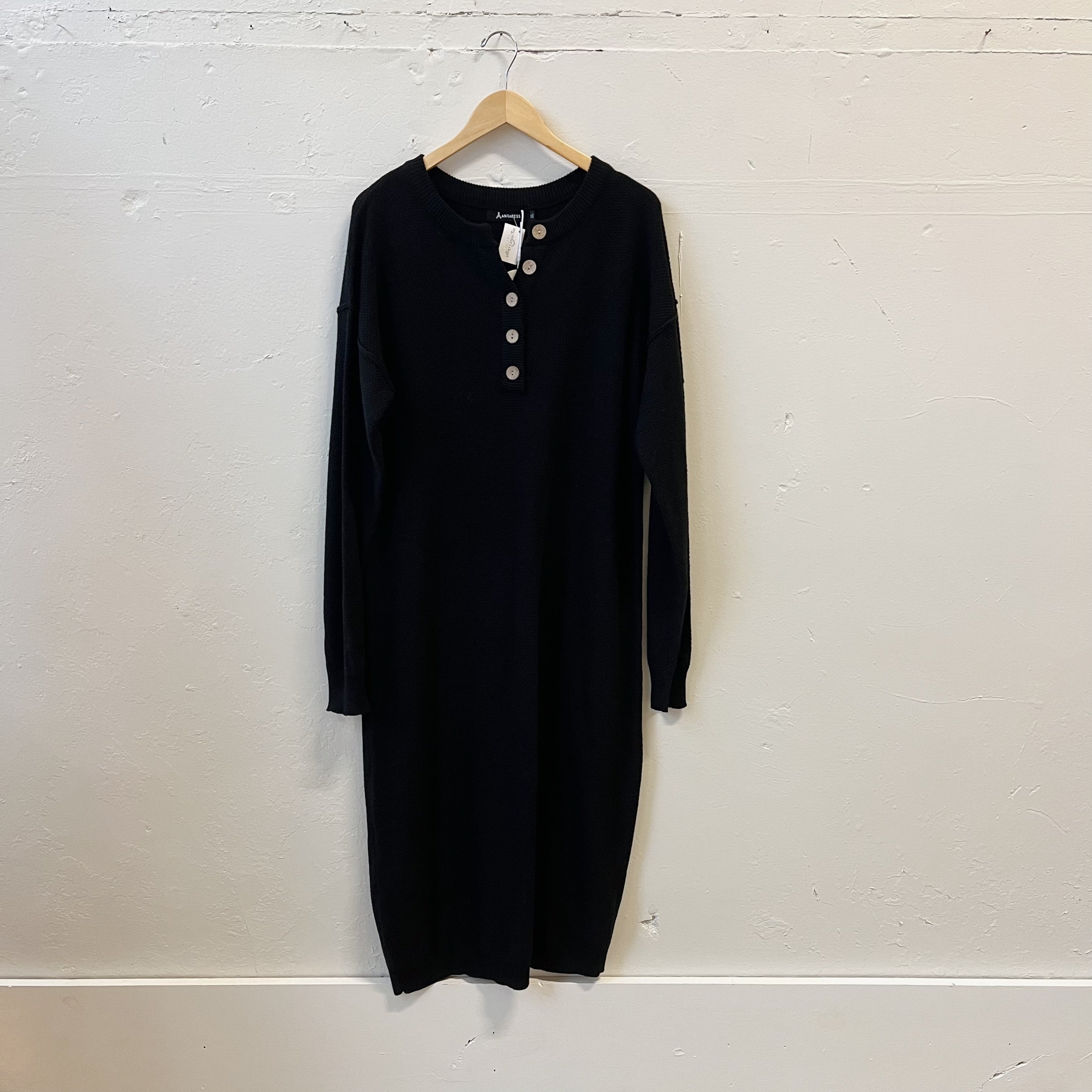 SIZE XL | Black Sweater Dress