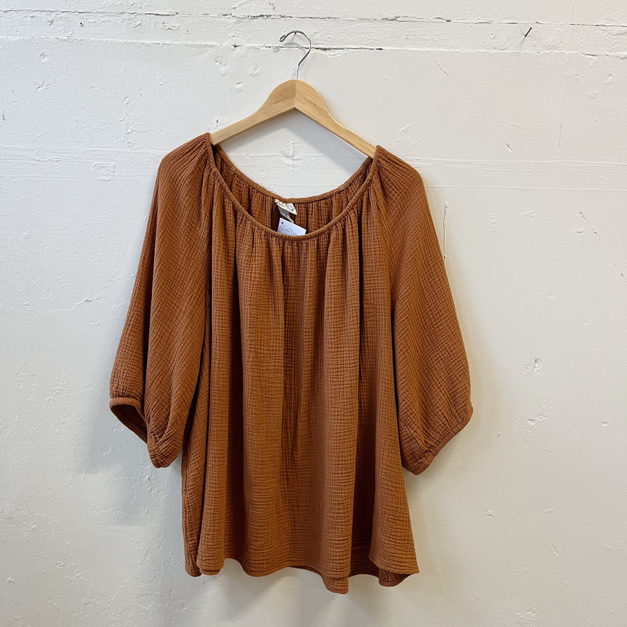 Size 3X | Rust Textured Top