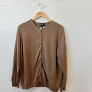 Size 2X | Brown Button Cardigan