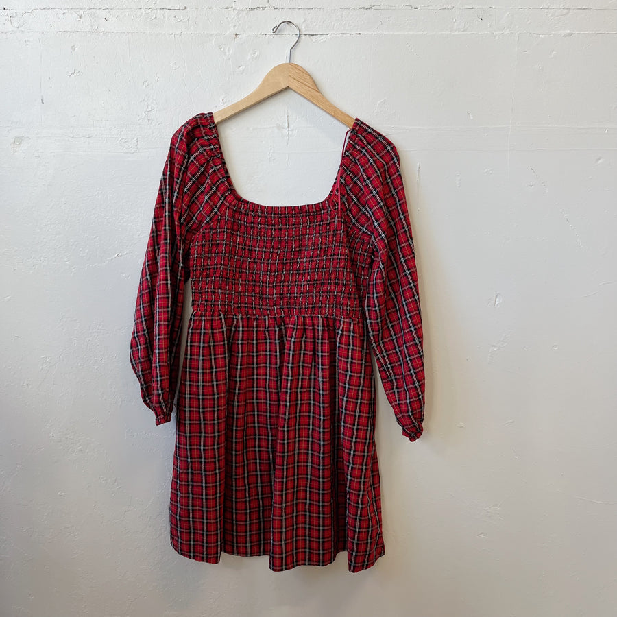 Size L | Plaid Smocked Dress