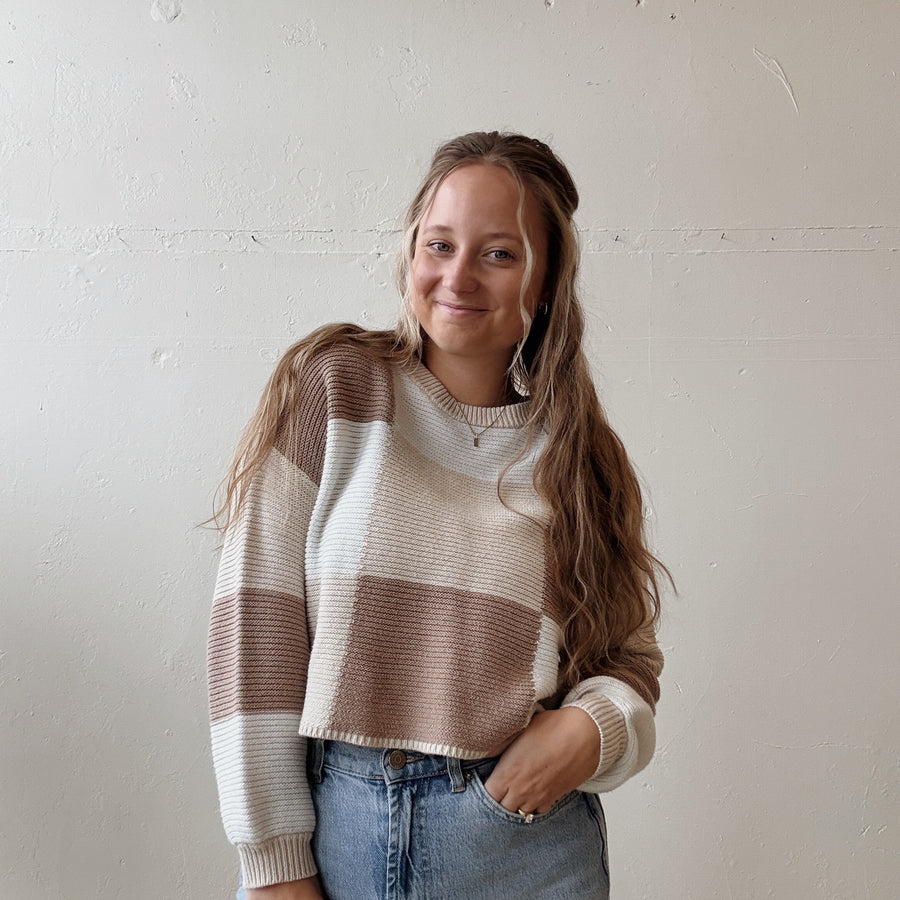 SIZE M | Neutral Block Sweater