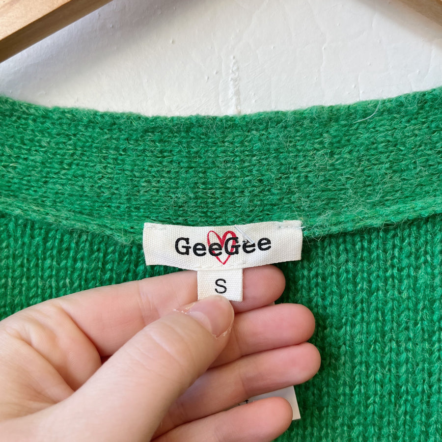 Size S | Green Button Cardigan