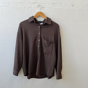 Size S | Brown Textured Button Up