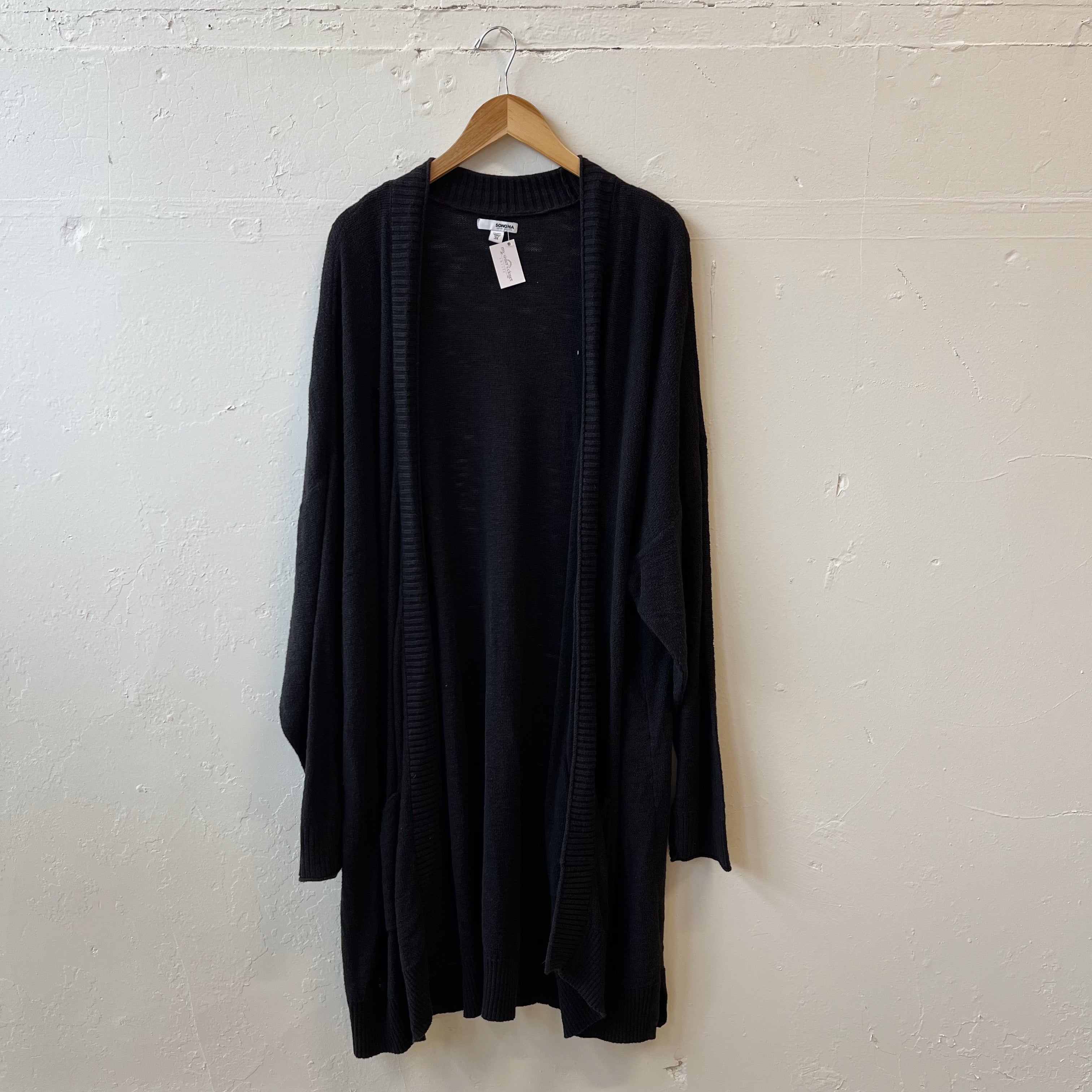 Size 3X | Black Long Cardigan