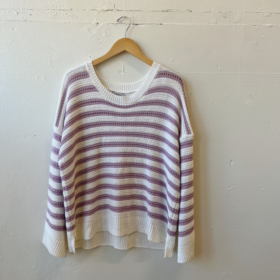 Size 2X | Purple Stripe Sweater