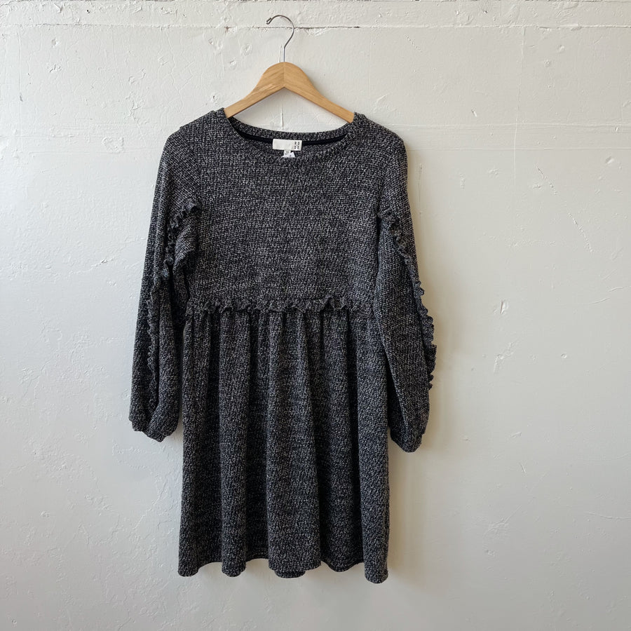 Size XS | Ruffle Marled Dress