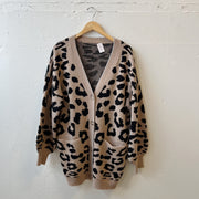 Size 1X | Cheetah Cardigan w/Silver Trim