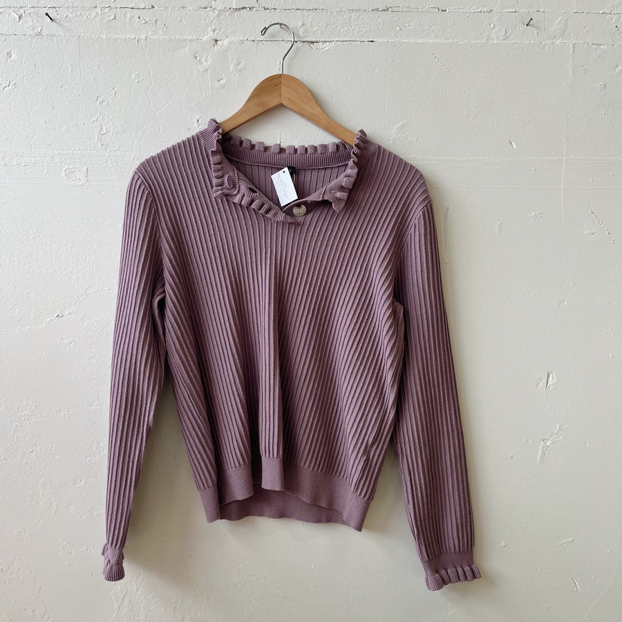 Size S | Purple Ribbed Sweater