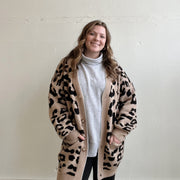 Size 1X | Cheetah Cardigan w/Silver Trim