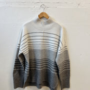 Size XL | Gray Striped Sweater